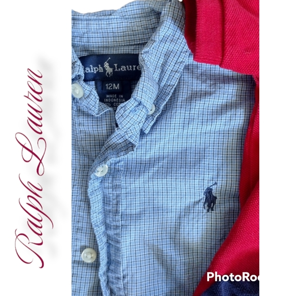 Ralph Lauren polo button teddy plaid big pony 12mo - Picture 6 of 7